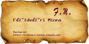 Földvári Minna névjegykártya